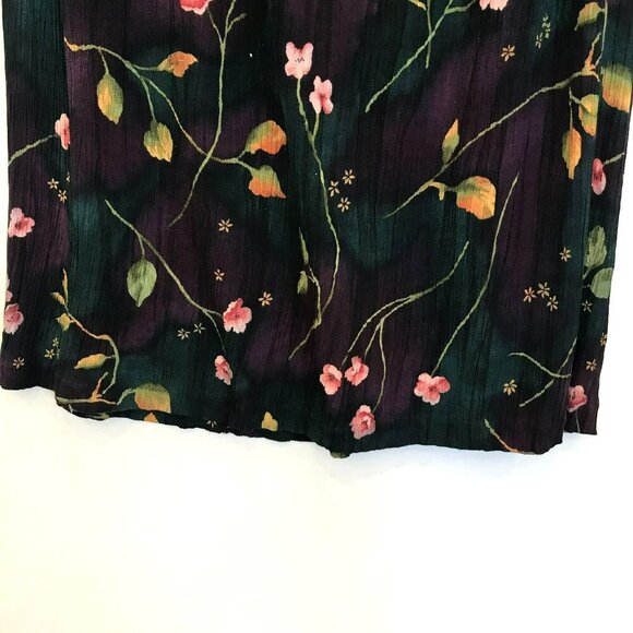 Jaclyn Smith Maxi Skirt Elastic Back Waist Floral Career Women's Sz Large Black - Picture 4 of 11